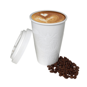 Döbley Kaffeebecher to go aus Porzellan Weiß